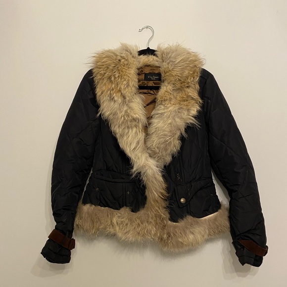 W Les Femmes Italian polyester winter coat with fur lining - Picture 1 of 2